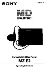 Sony MZ-E2 Operating Instructions Manual