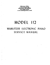 Wurlitzer 112 Service Manual