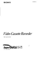 Sony SLHF2000 Operating Instructions Manual