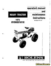 Bolens Husky 1476 Operator's Manual And Maintenance Instructions