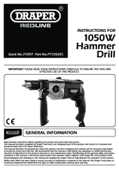 Draper PT1050F Instructions For
