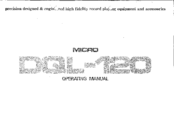 Micro Seiki DQL-120 Operating Manual