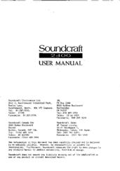 SoundCraft 2400 Series User Manual
