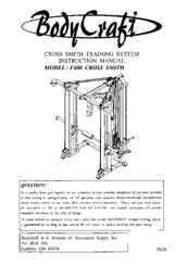 Body Craft F400 CROSS SMITH Instruction Manual