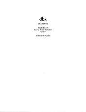 dbx SNR 1 Instruction Manual
