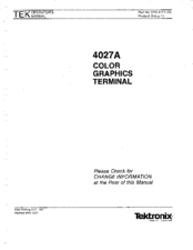 Tektronix 4027A Operator's Manual