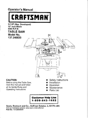 Craftsman 248830 Operator's Manual