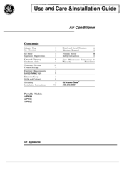 GE APV05 Use And Care & Installation Manual