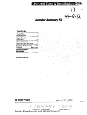 GE UK-KIT-6 Use And Care & Installation Manual