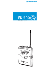 Sennheiser EK 500 G2 Instructions For Use Manual