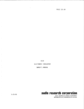 Audio Research EC22 Owner's Manual