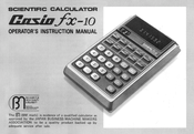 Casio FX-10 Operator's Instruction Manual