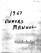 Blue Bird 1967 Wanderlodge Owner's Manual