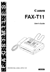 Canon FAX-T11 User Manual