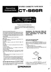 Pioneer CT-S66R Operating Instructions Manual