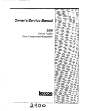 Lexicon 2400 Owner's Service Manual