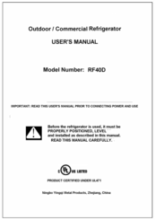 Ningbo Yingqi Metal Products RF40D User Manual