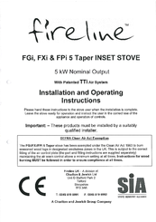 Fireline FGi 5 Taper Installation And Operating Instructions Manual