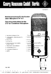 Georg Neymann U 47 fet i Operating Instructions Manual