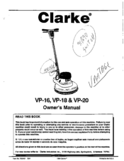 Clarke VP-18 Owner's Manual