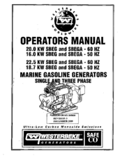 Westerbeke 18.7KW SBEG Operator's Manual