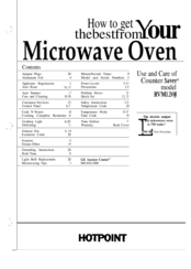 Hotpoint Counter Saver RVM120J Use And Care Manual