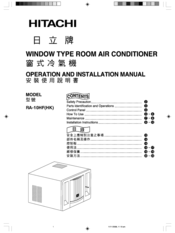 Hitachi RA-10HK Operation And Installation Manual