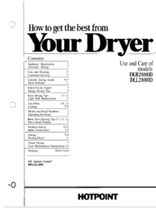 Hotpoint DLL2880D Use And Care Manual