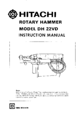 Hitachi DH 22VD Instruction Manual