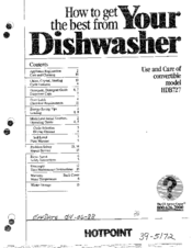 Hotpoint HDB727 Use And Care Manual