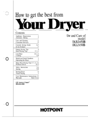 Hotpoint DLL2450B Use And Care Manual