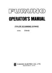 Furuno COLOR SCANNING CSH-55 Operator's Manual