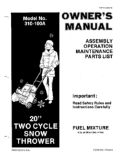 MTD 310-100A Owner's Manual