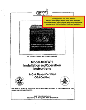 GTI 4000WH Installation And Operation Instructions Manual