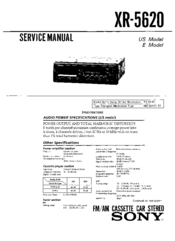Sony XR-5620 Service Manual