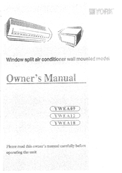 York YWEA09 Owner's Manual