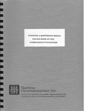 Kachina Communications MP-25E Operation And Maintenance Manual