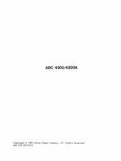 Allen Organ Company ADC 4300 Owner's Manual