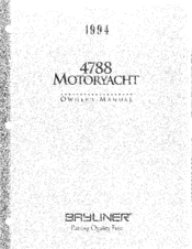 Bayliner 1994 4788 Motoryacht Owner's Manual