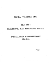 KANDA EKN-2464 Installation & Maintenance Manual