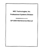 NEC GP-3000 Maintenance Manual