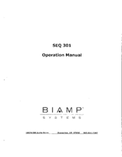 Biamp 301 Operating Instructions Manual