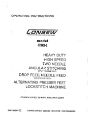 Consew 328RB-1 Operating Instructions Manual