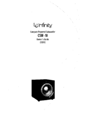 Infinity Beta CSW-10 Owner's Manual