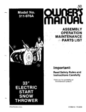 MTD 311-976A Owner's Manual
