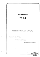 Sagem TX 20 Field Maintenance Manual