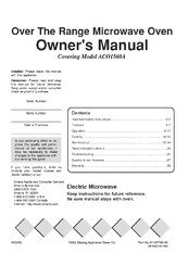 Maytag ACO1560A Owner's Manual