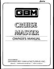 GBM Cruise Master Owner's Manual