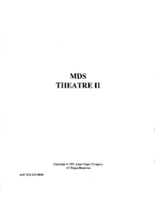 Allen Organ Company MDS THEATRE II User Manual