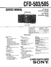 Sony CFD-505 Service Manual